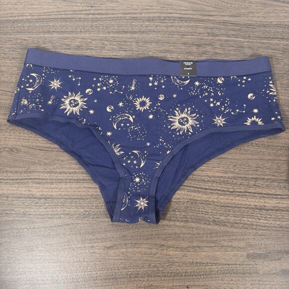 Torrid Celestial Cheeky Panties – Navy Blue Sun Moon Star Print Underwear sz 1 - Picture 1 of 3